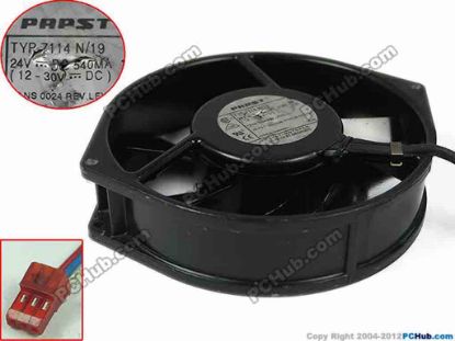 132994 ebm-papst TYP 7114N/19 Server - Round Fan dia170x170x38mm, w250x3x3, 24V 13W ebm-papst TYP 7114N/19 Server - Round Fan