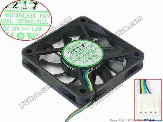 133135 Young Lin DFB601012L Server - Square Fan sq60x60x10mm, w150x4x4, 12V 1.6W Young Lin DFB601012L Server - Square Fan 