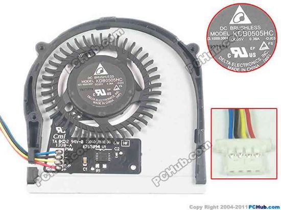 133388 Delta Electronics KDB0505HC Cooling Fan  -DJ03, DC5V 0.36A, Bare fan Delta Electronics KDB0505HC Cooling Fan  