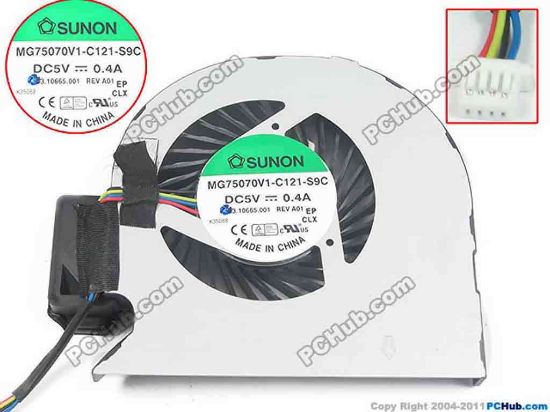 133391 SUNON MG75070V1-C121-S9C Cooling Fan  60.4UP02.001 A01DC5V 0.40A, Bare fan SUNON MG75070V1-C121-S9C Cooling Fan