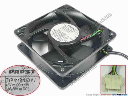 133586 ebm-papst TYP 4118N/6XMV Server - Square Fan sq120x120x38mm, 6-wire, 48V 4.5W ebm-papst TYP 4118N/6XMV Server - Square Fan 