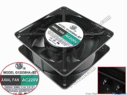 133600 Other Brands G12038HA2BT Server - Square Fan sq120x120x38mm, 2-wire, 220V 0.14A Other Brands G12038HA2BT Server - Square Fan