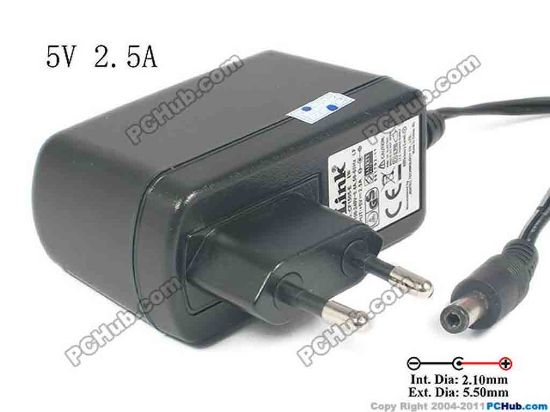 133737 D-Link AC To DC (D-Link AC Adapter - NEW Original 5V 2.5A, Barrel 5.5/2.1mm, EU 2-Pin Plug D-Link AC To DC (D-Link AC Adapter - NEW Original 