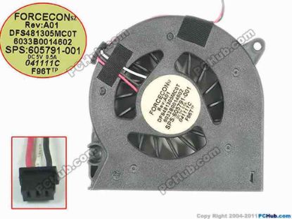 133774 Forcecon DFS481305MC0T Cooling Fan  F96T, 5V 0.50A, w20x3x3 Forcecon DFS481305MC0T Cooling Fan  