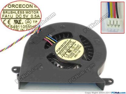 133777 Forcecon DFS491105MH0T Cooling Fan   FA1U, DC5V 0.50A, Bare fan, New Forcecon DFS491105MH0T Cooling Fan  