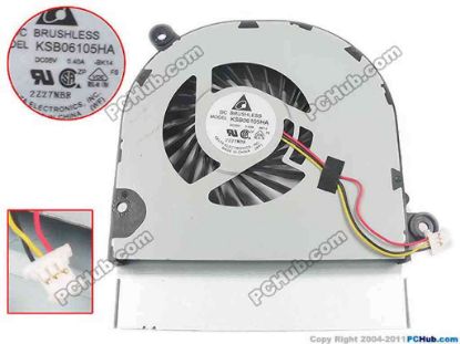 133781 Delta Electronics KSB06105HA Cooling Fan  BK14, DC5V0.40A, w20x3x3 Delta Electronics KSB06105HA Cooling Fan  