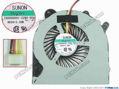 133848 SUNON EG50050S1-C280-S9A Cooling Fan  5V , w20x4x4 SUNON EG50050S1-C280-S9A Cooling Fan