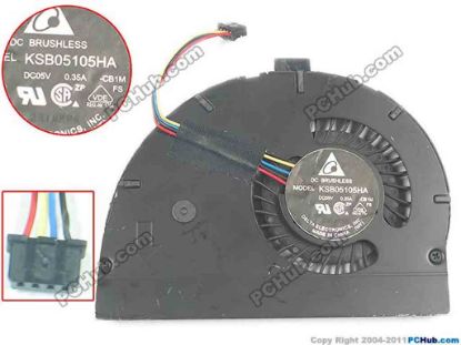 133992 Delta Electronics KSB05105HA Cooling Fan  CB1M, 5V 0.35A, w20x4x4 Delta Electronics KSB05105HA Cooling Fan  