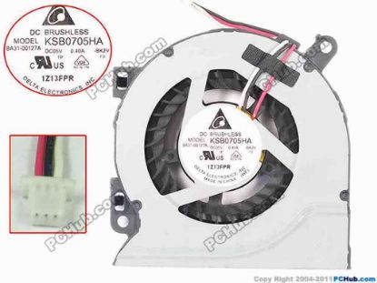 134026 Delta Electronics KSB0705HA Cooling Fan  BK2V, 5V 0.40A, w20x3x3 Delta Electronics KSB0705HA Cooling Fan  