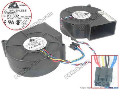 134396 Delta Electronics BFB1012EH Server - Blower Fan -6A15, DC 12V 2.94A, 97x97x33mm, 2fan Delta Electronics BFB1012EH Server - Blower Fan 