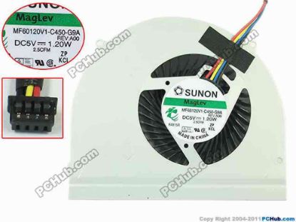 134541 Dell Latitude E6530 Cooling Fan  DP/N:M2CFG 0M2CFG, DC5V 1.20W, Bare fan, New Dell Latitude E6530 Cooling Fan  