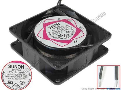 134612 Sunon Wealth DP200A Server - Square Fan 2122HSL, AC 110V 0.14A, 80x80x25mm Sunon Wealth DP200A Server - Square Fan &nbsp; <br />