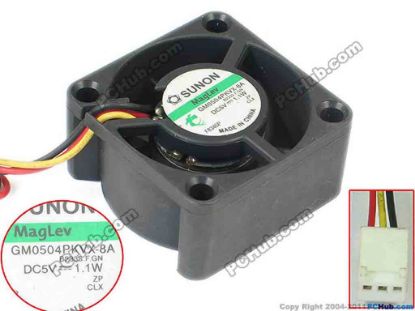 134618 SUNON GM0504PKVX-8A Server - Square Fan B2333.F.GN, DC 5V 1.1W, 40x40x20mm SUNON GM0504PKVX-8A Server - Square Fan 