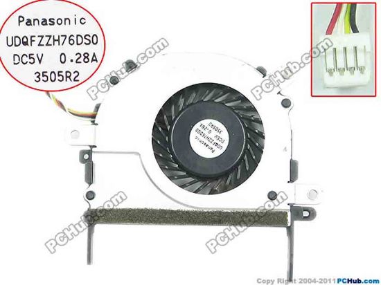 134869 Panasonic UDQFZZH76DS0 Cooling Fan  DC5V, 0.28A, 4 Wires 4 Pins Panasonic UDQFZZH76DS0 Cooling Fan