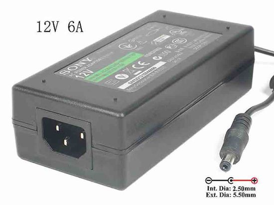 135112 PCH OEM Power AC Adapter - Compatible 12V 6A, Barrel 5.5/2.5mm, IEC C14 PCH OEM Power AC Adapter - Compatible 