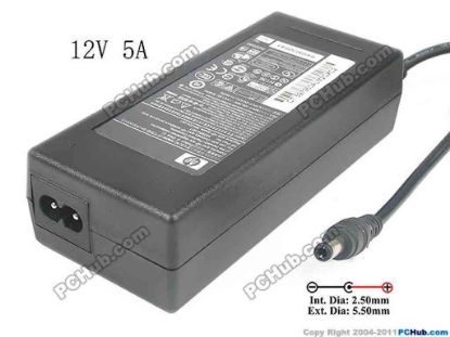 135253 HP Common Item (HP) AC Adapter- Laptop SH-OD030D15, 12V 5A, Barrel 5.5/2.5mm, 2-Prong HP Common Item (HP) AC Adapter- Laptop 