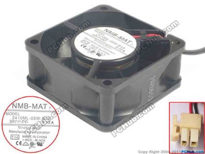 135260 NMB-MAT / Minebea 2410ML-05W-B49 Server - Square Fan 2410ML-05W-B49, 2-wire, DC 24V 0.12A, 60x60x25mm NMB-MAT / Minebea 2410ML-05W-B49 Server - Square Fan 