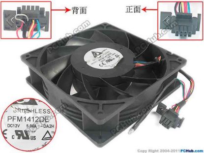135643 Delta Electronics PFM1412DE Server - Square Fan -DA2H, DC 12V 5.04A, 140x140x38mm Delta Electronics PFM1412DE Server - Square Fan 