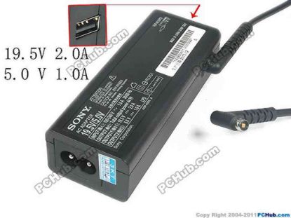 135808 Sony Vaio SVF13 Series AC Adapter- Laptop 19.5V/5.0V, 2 Prong, New Sony Vaio SVF13 Series AC Adapter- Laptop 