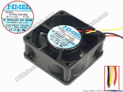 136456 NMB-MAT / Minebea 2410ML-05W-B49 Server - Square Fan  L05, DC 24V 0.13A, 60x60x25mm NMB-MAT / Minebea 2410ML-05W-B49 Server - Square Fan 