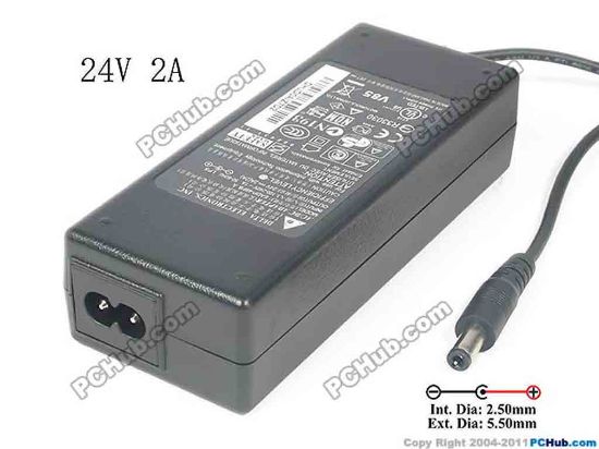 136462 Delta Electronics EADP-48FB AC Adapter 20V & Above 24V 2A, Barrel 5.5/2.5mm, 2-Prong, New Delta Electronics EADP-48FB AC Adapter 20V & Above