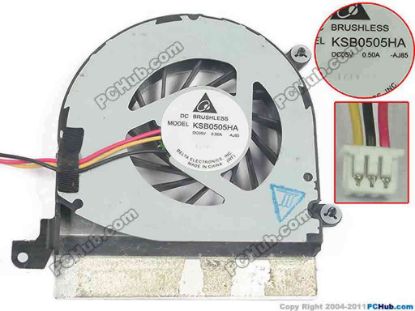 136922 Delta Electronics KSB0505HA Cooling Fan  -AJ85, 5V, 0.50A, Bare fan Delta Electronics KSB0505HA Cooling Fan  