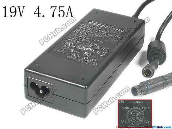 141014 EPS F10903-A AC Adapter- Laptop 19V 4.75A, 4-Pin, 3-Prong, Special 4-Pin EPS F10903-A AC Adapter- Laptop 