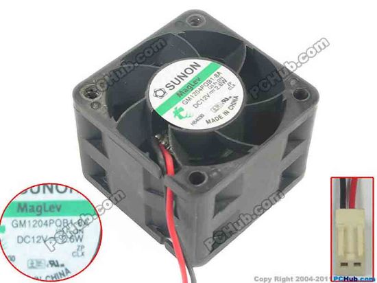142063 SUNON GM1204PQB1-8A Server - Square Fan (2).R.GN, sq40x40x28, w250x2x2, 12V 2.6W  SUNON GM1204PQB1-8A Server - Square Fan 