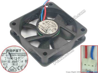 142944 ebm-papst TYP 612 F Server - Square Fan TYP 612 F, DC 12V 1.1W, 60x60x15mm ebm-papst TYP 612 F Server - Square Fan 