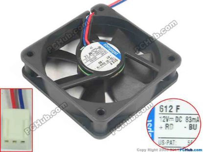142945 ebm-papst 612 F Server - Square Fan 612 F, DC 12V 1W, 60x60x15mm ebm-papst 612 F Server - Square Fan 