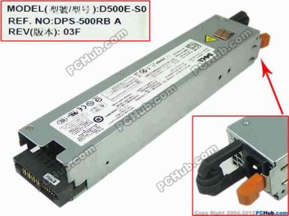 143342 Dell PowerEdge R410 Server - Power Supply 500W, D500E-S0, DPS-500RB A, 0H318J Dell PowerEdge R410 Server - Power Supply 