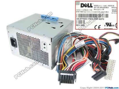 143389 Dell PowerEdge T410 Server - Power Supply 525W, N525E-00, NPS-525AB A, 0YY922 Dell PowerEdge T410 Server - Power Supply 