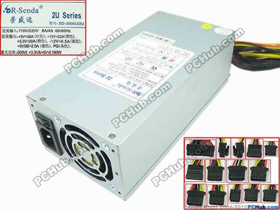 143647 R-Senda / ROSOR SD-3500U Server - Power Supply 500W, SD-3500U R-Senda / ROSOR SD-3500U Server - Power Supply 