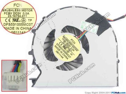 143922 HP ProBook 450 G1 Series Cooling Fan  FCBV, 5V 0.5A, Bare fan HP ProBook 450 G1 Series Cooling Fan  