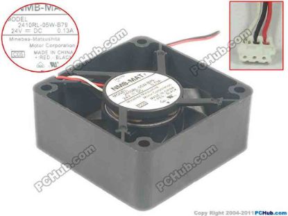 143948 NMB-MAT / Minebea 2410RL-04W-B79 Server - Square Fan C05, DC24V 0.13A, 60x60x25mm NMB-MAT / Minebea 2410RL-04W-B79 Server - Square Fan 