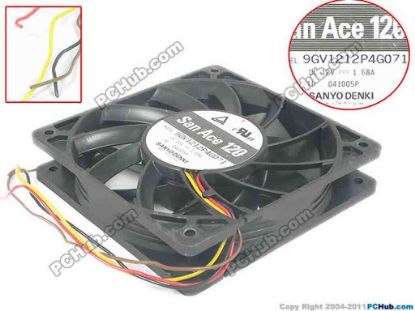 143955 Sanyo Denki 9GV1212P4G071 Server - Square Fan DC 12V 1.68A, 120x120x25mm, 4-wire Sanyo Denki 9GV1212P4G071 Server - Square Fan 