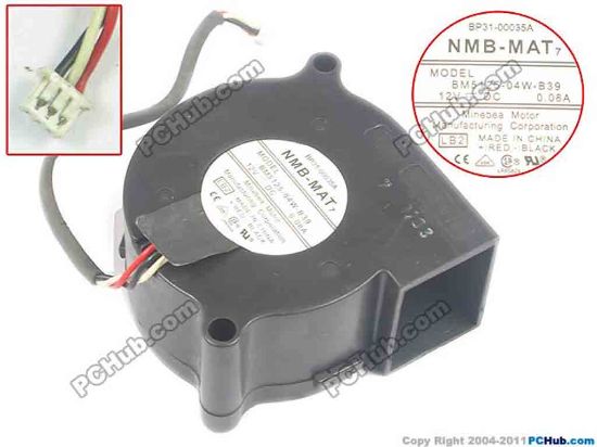 143969 NMB-MAT / Minebea BM5125-04W-B39 Server - Blower Fan LB2, DC 12V 0.08A, 50x50x25mm NMB-MAT / Minebea BM5125-04W-B39 Server - Blower Fan 