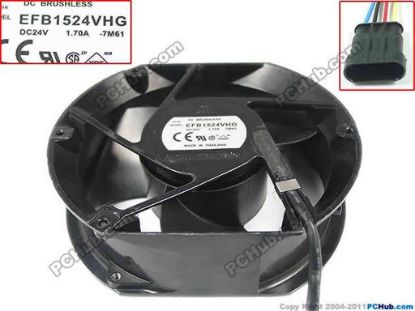 144101 Delta Electronics EFB1524VHG Server - Round Fan 7M61, dia170x170x50mm, w100x4x4, 24V 1.70A Delta Electronics EFB1524VHG Server - Round Fan 