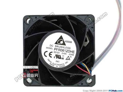 144136 Delta Electronics PFR0612DHE Server - Square Fan CH05, sq60x60x38mm, 4-wire, 12V 2.40A Delta Electronics PFR0612DHE Server - Square Fan 