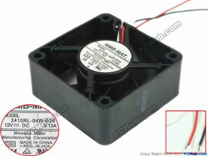 144275 NMB-MAT / Minebea 2410RL-04W-B39 Server - Square Fan C50, sq60x60x25mm, 3-wire, 12V 0.13A NMB-MAT / Minebea 2410RL-04W-B39 Server - Square Fan 