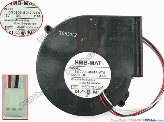 144494 NMB-MAT / Minebea BG0903-B047-VTS Server - Blower Fan 05,03,  bw97x97x33mm, 3-wire, 12V 2.1A NMB-MAT / Minebea BG0903-B047-VTS Server - Blower Fan