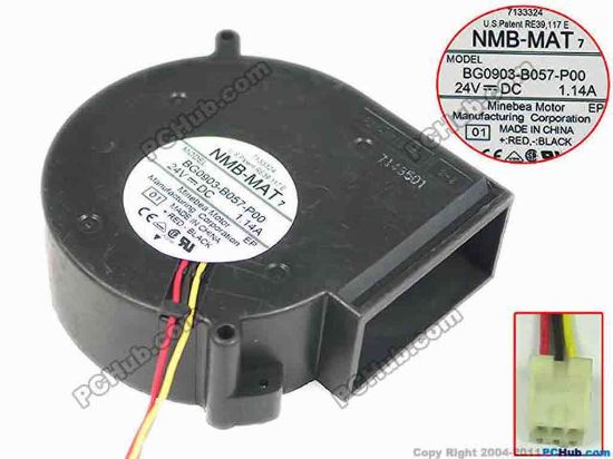 144496 NMB-MAT / Minebea BG0903-B057-P00 Server - Blower Fan 01, bw97x97x33mm, w80x3x3, 24V 1.14A NMB-MAT / Minebea BG0903-B057-P00 Server - Blower Fan 