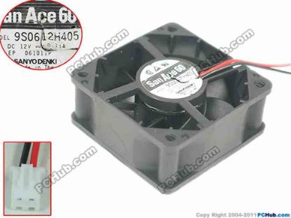 144753 Sanyo Denki 9S0612H405 Server - Square Fan sq60x60x25mm, 4-wire, 12V 0.11A Sanyo Denki 9S0612H405 Server - Square Fan 