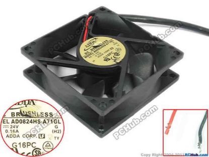 144817 ADDA AD0824HS-A71GL Server - Square Fan AD0824HS-A71GL, G, (H2) ADDA AD0824HS-A71GL Server - Square Fan 