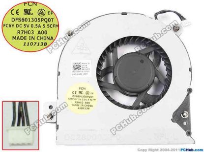 144827 Forcecon DFS601305PQ0T Cooling Fan  FC6Y, 0R7H03, DC28000D1F0, Bare fan Forcecon DFS601305PQ0T Cooling Fan  