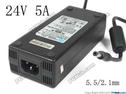 144848 CWT / Channel Well Technology PAC120M AC Adapter - NEW Original 24V 5A Barrel 5.5/2.1mm, IEC C14, Used CWT / Channel Well Technology PAC120M AC Adapter - NEW Original 