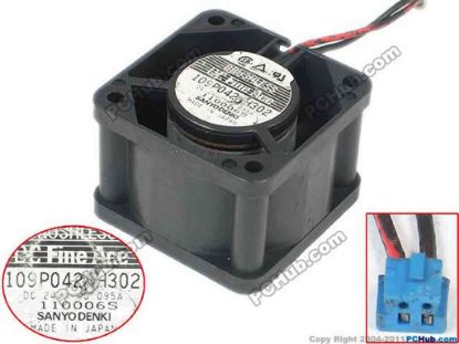 144912 Sanyo Denki 109P0424H302 Server - Square Fan 109P0424H302,80mm, 2-wire 2-pin connector  Sanyo Denki 109P0424H302 Server - Square Fan 