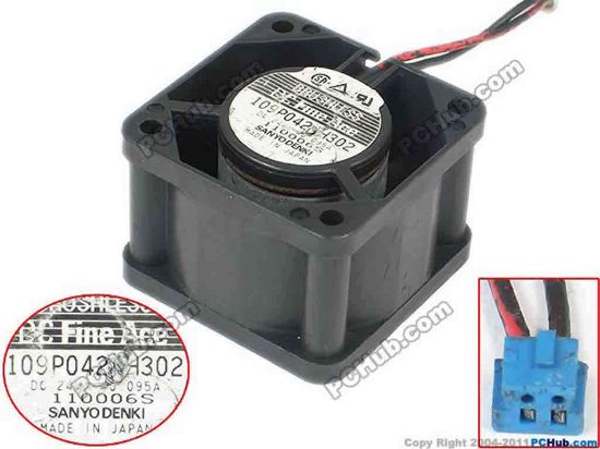 144912 Sanyo Denki 109P0424H302 Server - Square Fan 109P0424H302,80mm, 2-wire 2-pin connector  Sanyo Denki 109P0424H302 Server - Square Fan 
