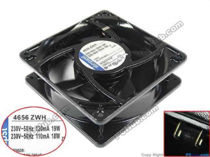 144964 ebm-papst 4656 ZWH Server - Square Fan 4656 ZWH, AC 230V 19W, 120x120x38mm ebm-papst 4656 ZWH Server - Square Fan 