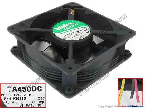145002 Nidec B32861-57 Server - Square Fan DEC, sq120x120x38mm, 3-wire, 48V 0.14A Nidec B32861-57 Server - Square Fan 